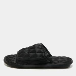 Pre Owned Balenciaga Home Size 40 Black Satin Flat Slides
