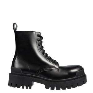 Balenciaga Black Strike Lace-Up Boots Size EU 39