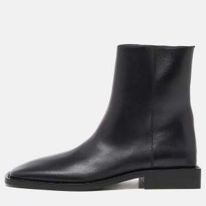 Balenciaga Black Leather Ankle Boots Size 38.5