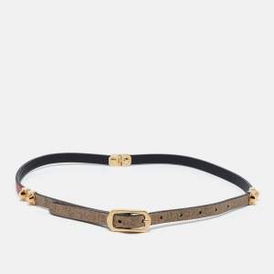 Balenciaga Tri Color Leather B Buckle Waist Belt 80CM