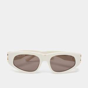 Balenciaga White BB0095S Dynasty Rectangle Sunglasses