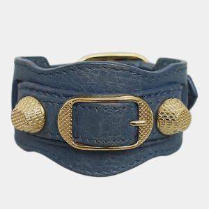 Balenciaga Arena Blue Leather Bracelet