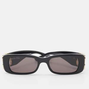 Balenciaga Black/Gold BB0096S Rectangle Sunglasses