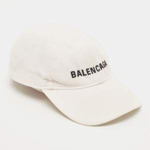 Balenciaga White Logo Embroidered Cotton Archetype Baseball Cap L