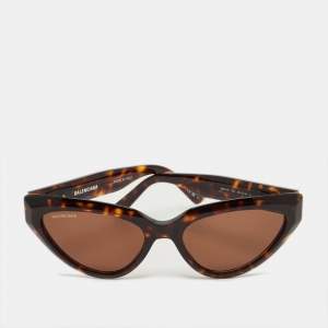 Pre Owned Balenciaga Tortoiseshell Brown BB0270S Cat Eye Sunglasses