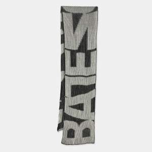 مملوكة مسبقًا وشاح بالينسياغا صوف أبيض/أسود