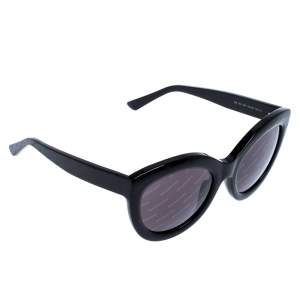 Pre Owned Balenciaga Black BA 133 Logomania Cat Eye Sunglasses