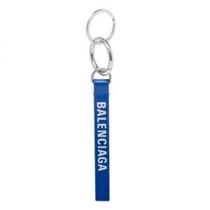 Balenciaga Blue Leather Everyday Keyring 