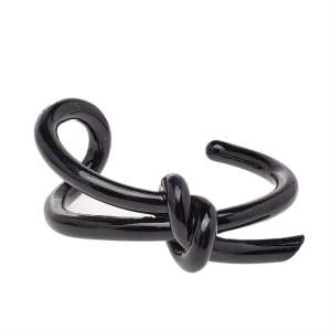 مملوكة مسبقًا Balenciaga Black Metal Knot Cuff Bracelet M