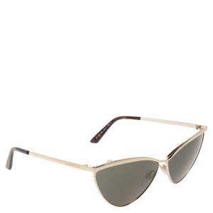 Pre Owned Balenciaga Gold/Brown Havana BA126 Cat Eye Sunglasses