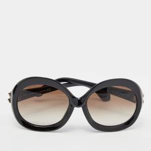 Pre Owned Balenciaga Black/ Brown Gradient BA7 Oversized Sunglasses