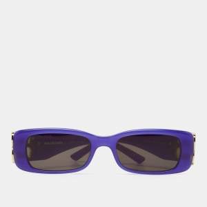 Pre Owned Balenciaga Purple/Grey BB0096S Rectangular Sunglasses