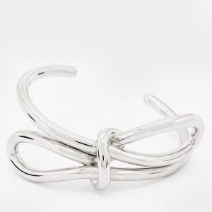 مملوكة مسبقًا Balenciaga Silver Tone Boucle Knot Bracelet 