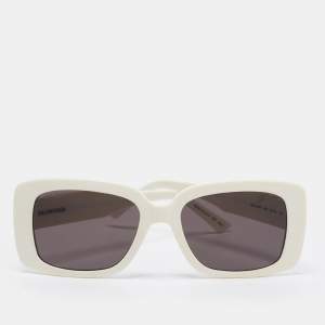 Pre Owned Balenciaga White Gradient BB0048S Rectangular Sunglasses