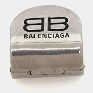Balenciaga Clip Silver Tone Logo Ear Cuff
