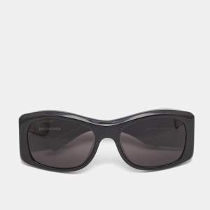 Balenciaga Black Rectangular Sunglasses