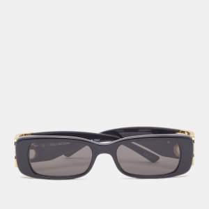 Balenciaga Black/Black BB0096S Rectangle Sunglasses