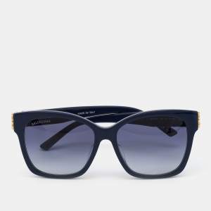 Balenciaga Navy Blue/ Navy Blue Gradient BB0102SA Butterfly Sunglasses