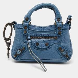 Balenciaga Blue Leather City Bag Charm