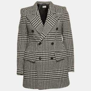 Balenciaga Black/White Houndstooth Hourglass Blazer S