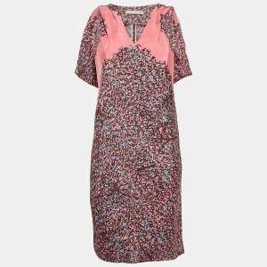 Balenciaga Paris Pink Printed Silk Sleeveless Mini Dress S