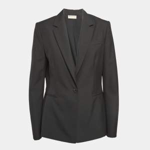 Balenciaga Black Wool Blend Single Breasted Blazer M