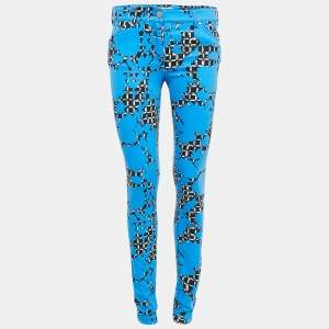 Balenciaga Blue Printed Denim Skinny Jeans S Waist 30"