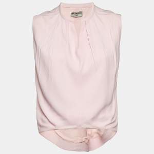 Balenciaga Pink Crepe Sleeveless Top S
