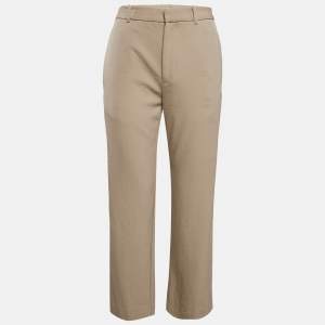 Balenciaga Beige Gabardine Straight-Leg Formal Trousers L