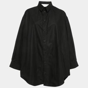 Balenciaga Black Cotton Suspended Shirt Dress M