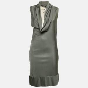 Balenciaga Grey Jersey Cowl Neck Sleeveless Short Dress M