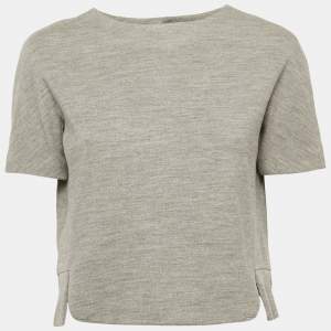 Balenciaga Grey Wool Button Front Top S