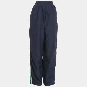 Balenciaga Wardrobe Unisex Navy Blue Polyamide Side Stripe Detail Track Pants M