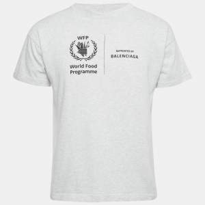 Pre Owned Balenciaga Grey Melange WFP Print Jersey T-Shirt XS