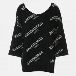Pre Owned Balenciaga Logo Knitted Sweater FR 40