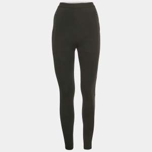 Pre Owned Balenciaga Black Logo Waist Jersey Active Leggings S