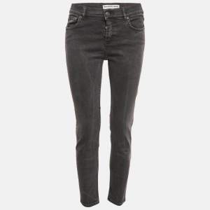 Pre Owned Balenciaga Dark Grey Denim Skinny Jeans M