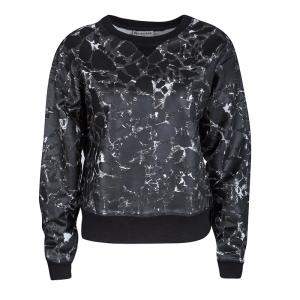 Balenciaga Black Mosaic Print Long Sleeve Crew Neck Sweatshirt XS