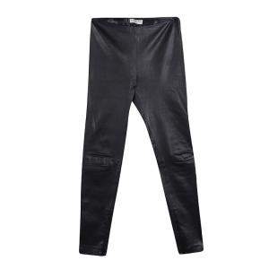 Balenciaga Black Lambskin Leather Skinny Pants S