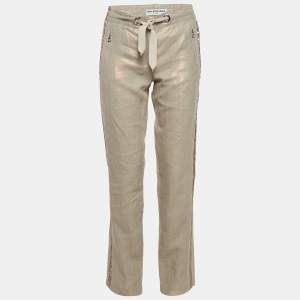 Pre Owned بنطلون بالنسياغا برباط لوركس بيج مقاس متوسط