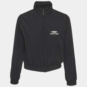 مملوكة مسبقًا Balenciaga Black Cotton Blend Zip Front Jacket M
