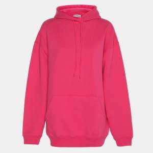 Pre Owned Balenciaga Pink Knit Hooded Sweatshirt M
