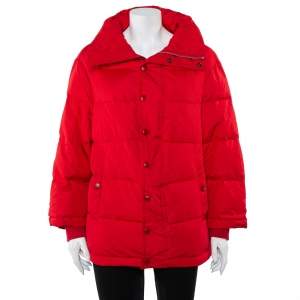 Balenciaga Red Synthetic Quilted Puffer Jacket S