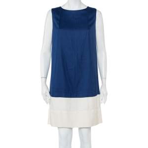 Balenciaga Color Block Silk Sleeveless Shift Dress M