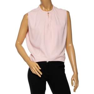 Pre Owned Balenciaga Light Pink Crepe Pleated Neck Detail Oversized Blouse S