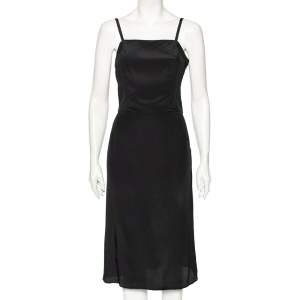 Balenciaga Black Silk Blend Sleeveless Sheath Dress M
