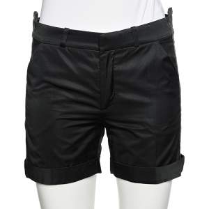 Balenciaga Black Synthetic Side Trim Detail Shorts S