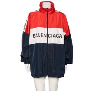 Balenciaga Colorblock Logo Printed Synthetic Windbreaker Jacket M