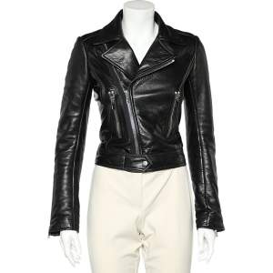Balenciaga Black Leather Biker Jacket S