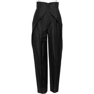 Balenciaga Black Mohair & Wool Draped Pants S